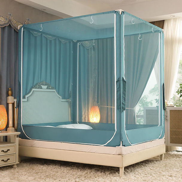Màn Chống Muỗi Kiểu Giường Ngồi Sang Trọng Hai Lớp Chống Ánh Sáng Chống Bụi Trẻ Em Chống Rơi Toàn Bộ Rèm Cách Sàn Ba Cửa