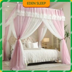 EDEN SLEEP Màn mùng khung 3 cửa phong cách công chúa, rèm giường, mùng chống muỗi cao cấp