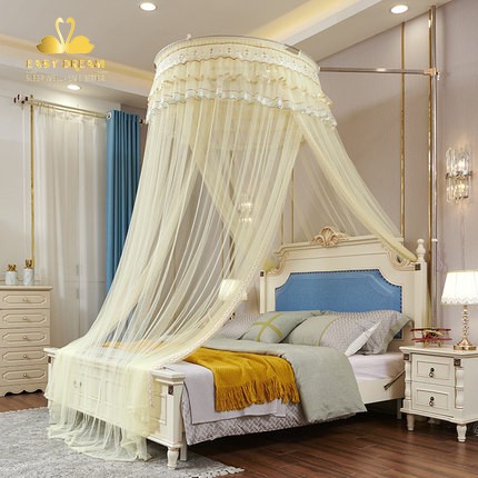Màn khung không khoan tường  EASY DREAM Mùng khung tròn đa năng sử dụng được giường từ 1.2m đến 2.2m  các loại giường