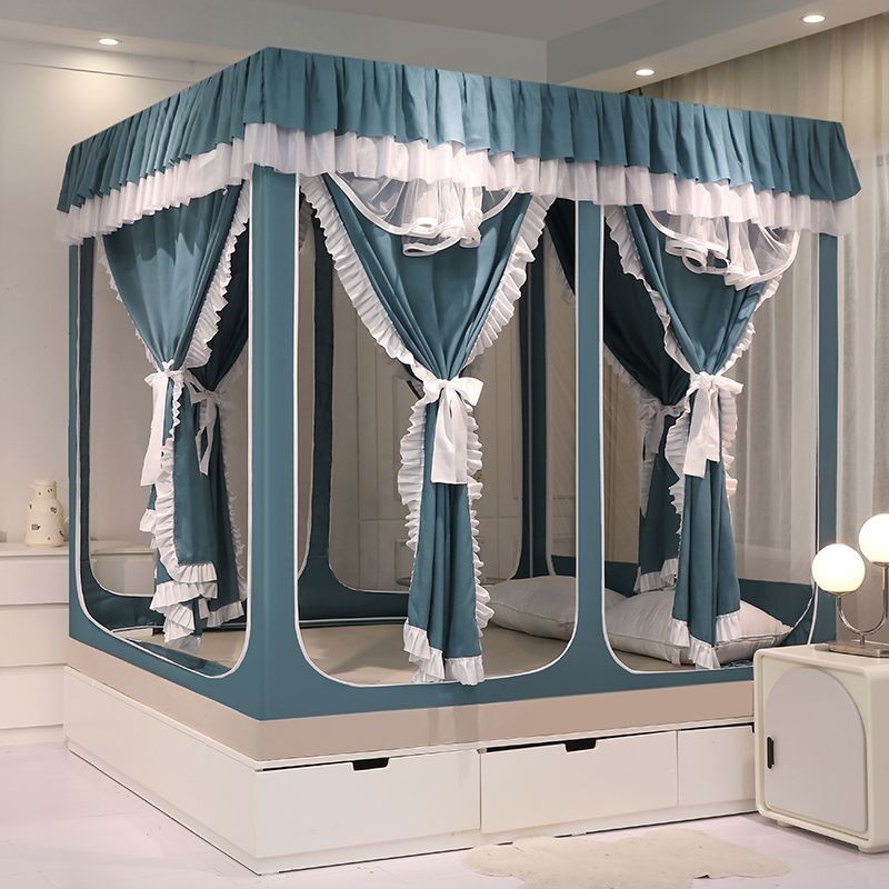 EDEN SLEEP Mùng màn khung chống muỗi gia đình,trọn bộ mùng khung vuông trẻ em chống rơi,rèm giường dày