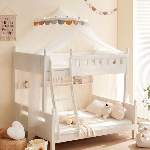Trẻ em giường tầng màn chống muỗi 2 tầng học sinh giường cao thấp hình thang nhà lắp đặt