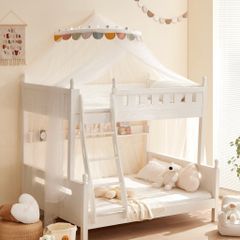 Trẻ em giường tầng màn chống muỗi 2 tầng học sinh giường cao thấp hình thang nhà lắp đặt