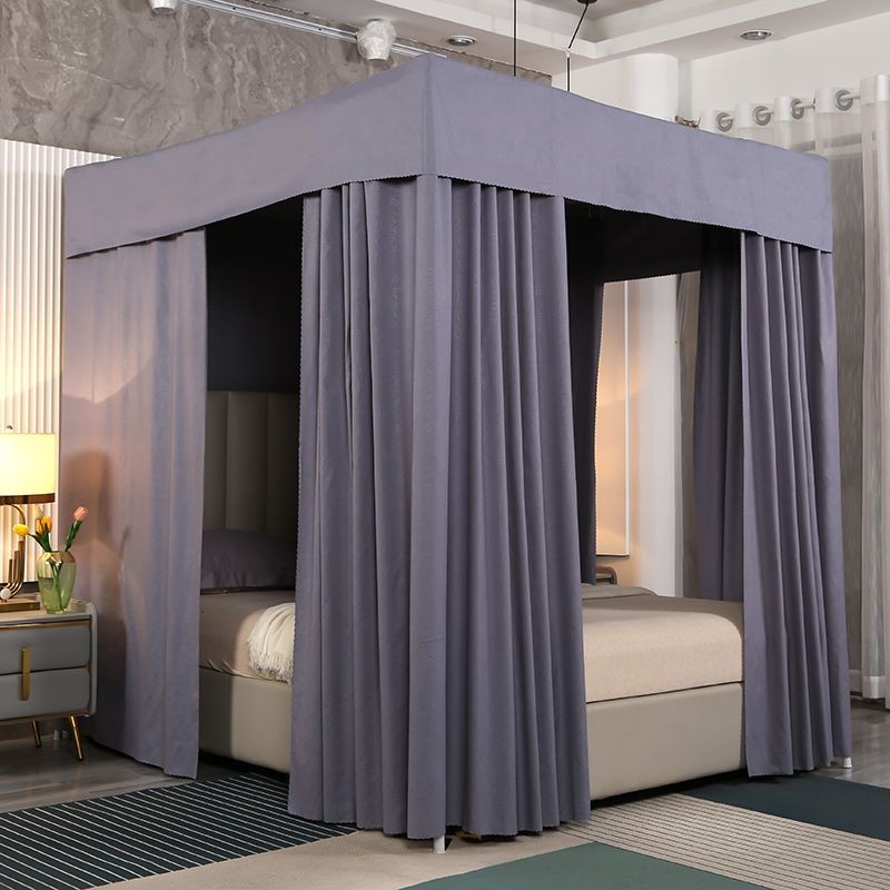 EDEN SLEEP Bộ màn chụp mùng chống muỗi có khung vuông, rèm giường 2 lớp cản sáng gia đình phong cách công chúa