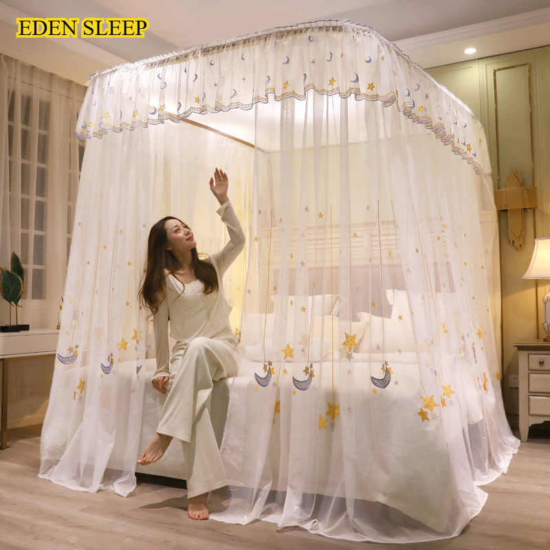 Thêu Hình Chữ U Hướng Dẫn Lưới Chống Muỗi Mã Hóa Đường Ray Dày Dặn Phòng Ngủ Gia Đình 2023 Công Chúa Cao Cấp Mới 1.8 M