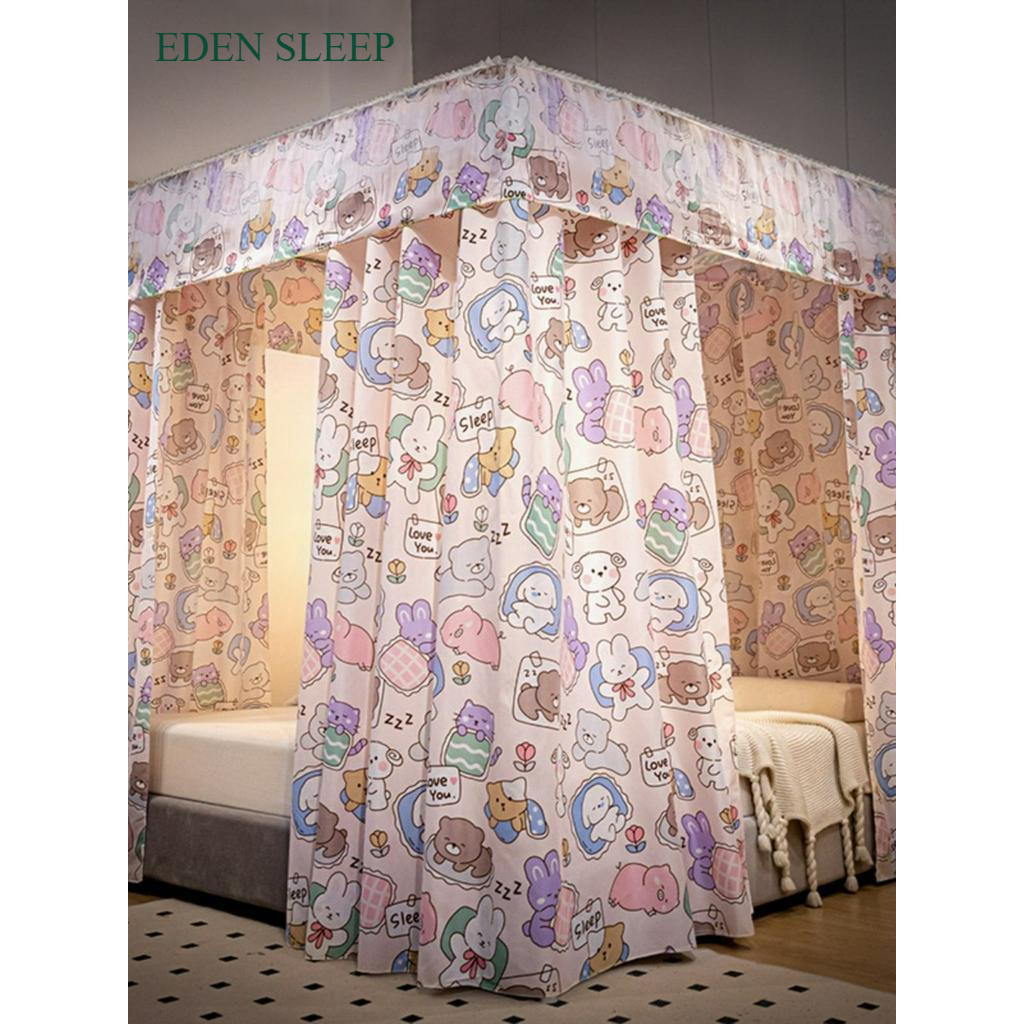 Màn chống muỗi hai lớp có mái chống bụi, rèm giường chắn gió công chúa, rèm dày dặn, trần nhà riêng