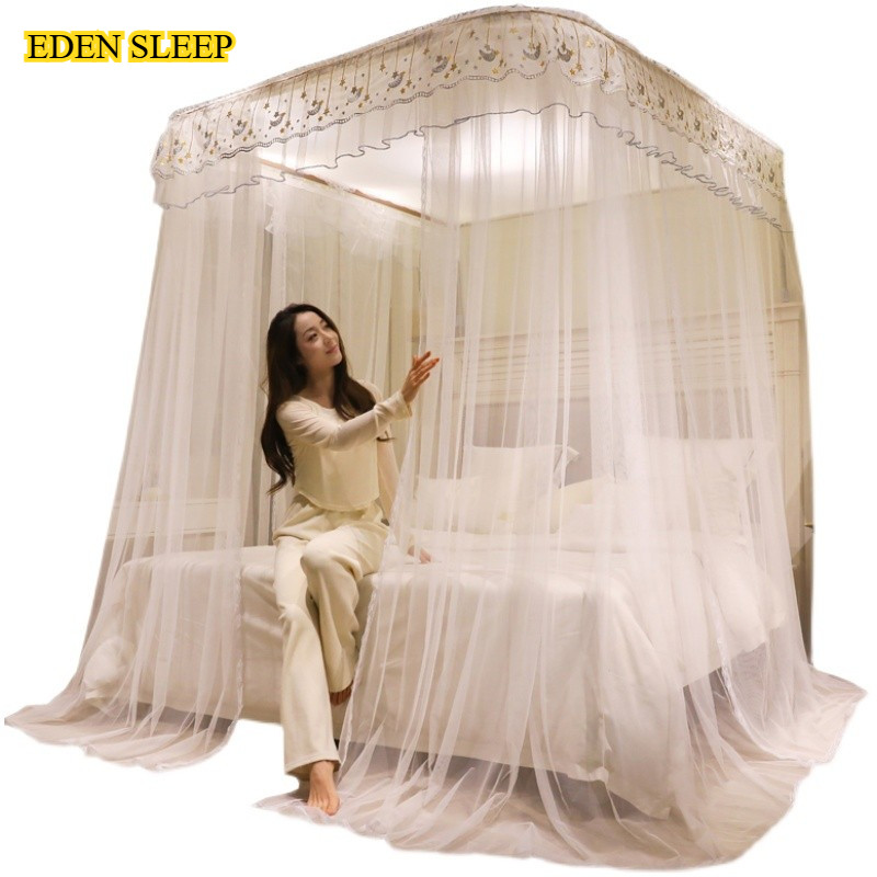 Màn Chống Muỗi / màn ngủ thế hệ mới không khoan tường Ray h Chữ U Mẫu Mới 2025, Ray Trượt Dày Dặn