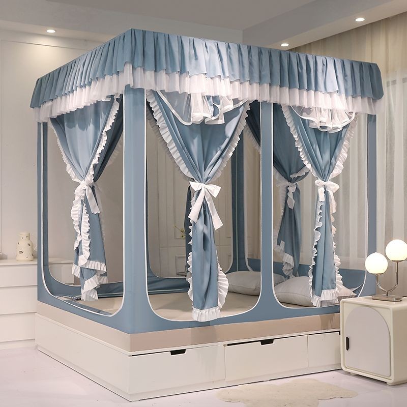 EDEN SLEEP Mùng màn khung chống muỗi gia đình,trọn bộ mùng khung vuông trẻ em chống rơi,rèm giường dày