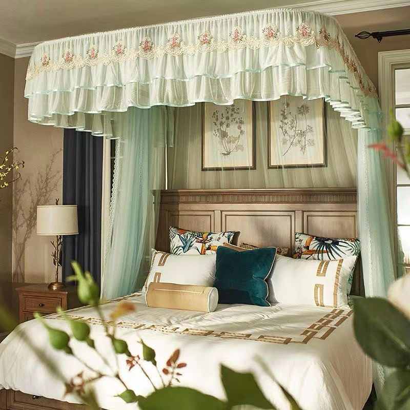 Màn khung inox không khoan tường 2 cột chữ U ,Màn ngủ hiện đại chống muỗi  kiểu dáng công chúa