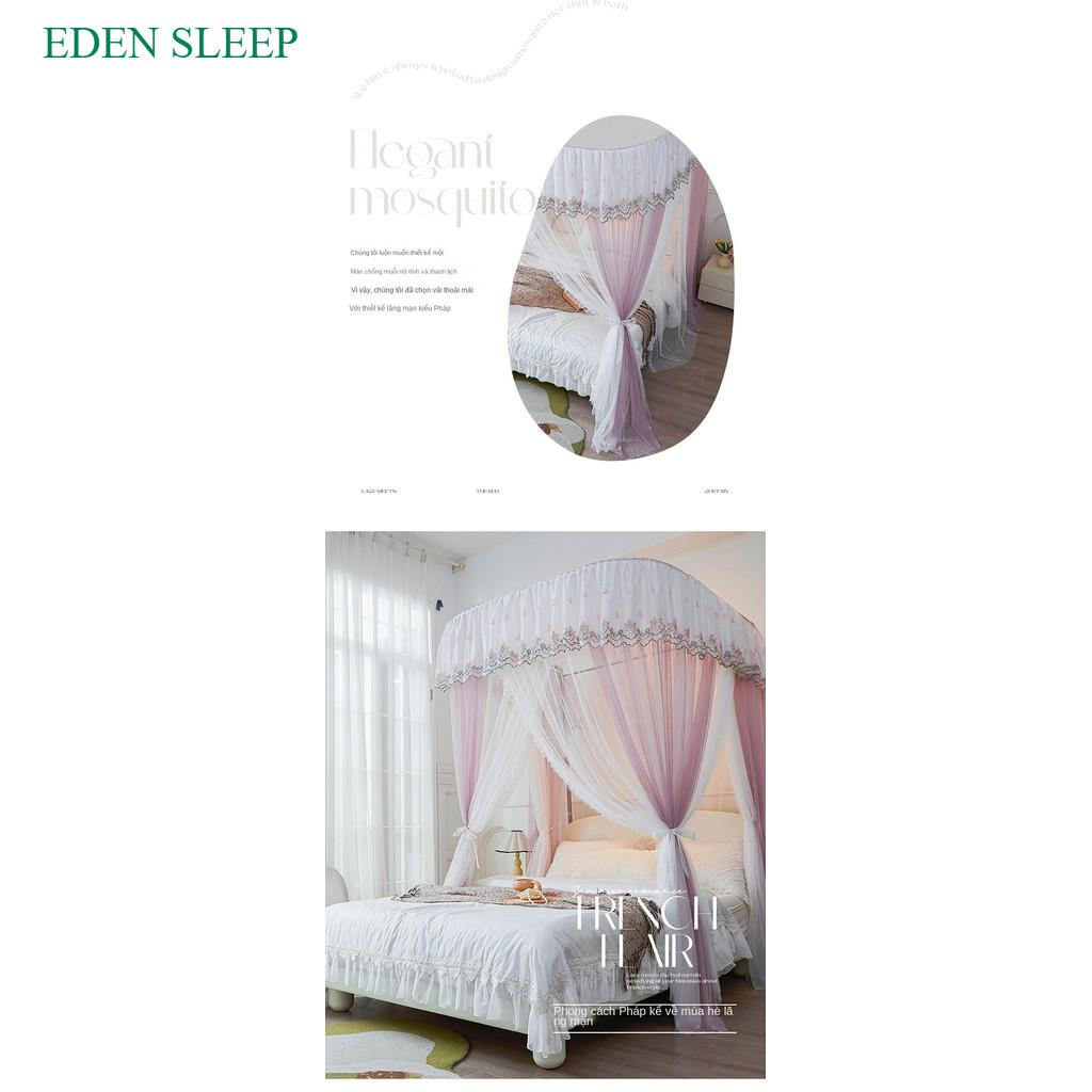 Màn mùng  chống muỗi có thể mở rộng phong cách công chúa  điều chỉnh chiều cao khung thép không gỉ lkhông khoan tường