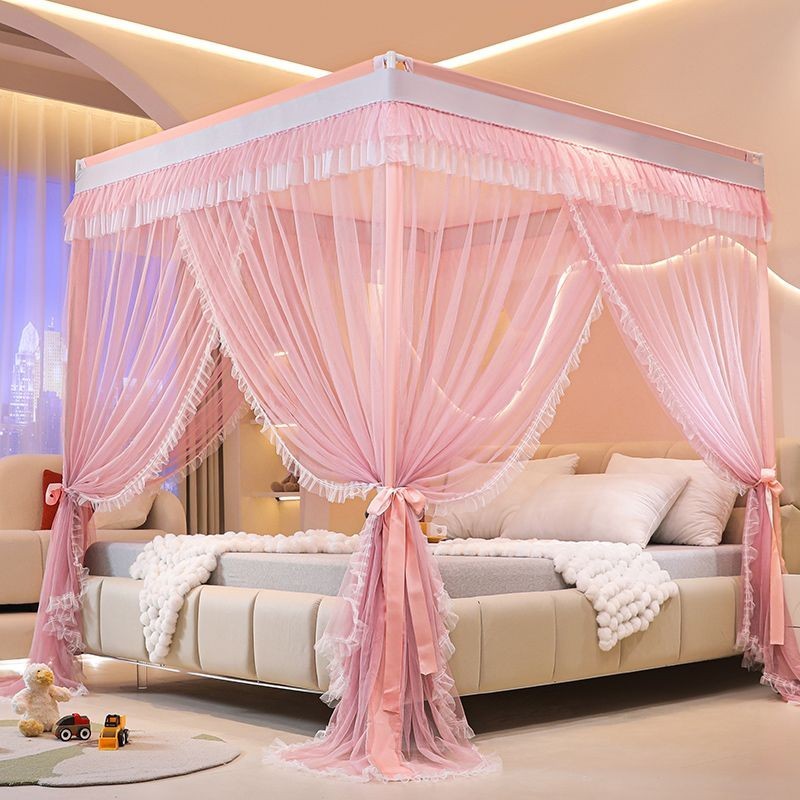 Mẫu MớiALớp Lưới Chống Muỗi Cung Điện Kiểu Sàn Rèm Ngủ Kiểu Pháp Rèm Ngủ Ren Viền Bèo Sợi Lưới Mã Hóa Gia Dụng