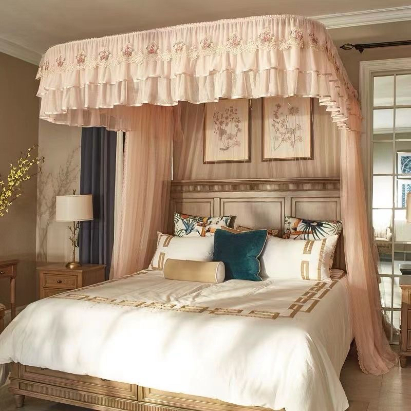 Màn khung inox không khoan tường 2 cột chữ U ,Màn ngủ hiện đại chống muỗi  kiểu dáng công chúa