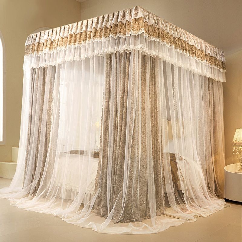 Rèm Giường Bốn Mùa Gia Đình Rèm Giường Tích Hợp Rèm Giường Che Nắng Chống Bụi Chống Gió Giữ Ấm Rèm Giường Phong Cách Côn