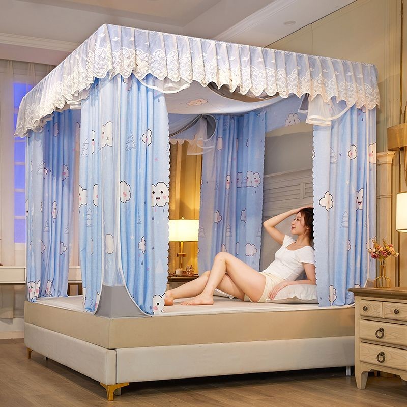 EDEN SLEEP màn chống muỗi trọn bộ, mùng khung rèm chắn sáng cho gia đình, dây kéo rèm giường phòng ngủ