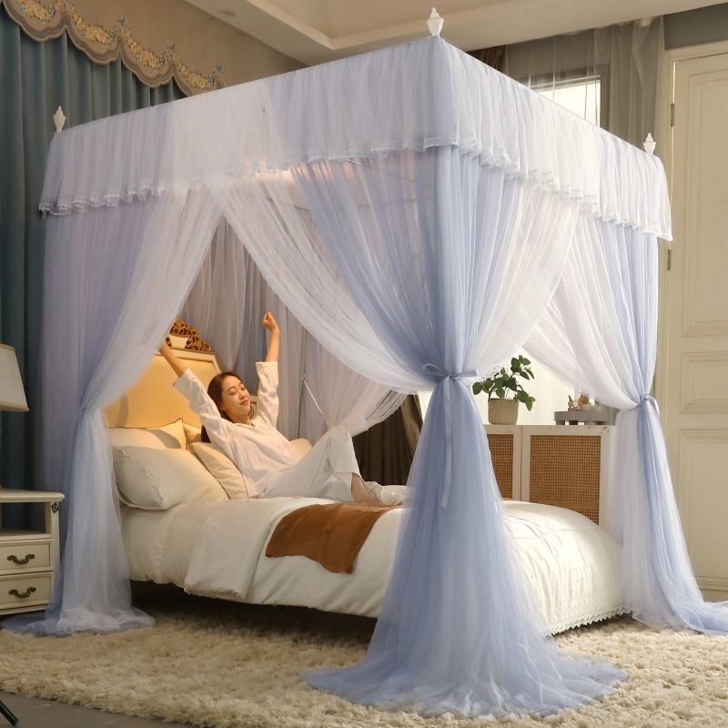 EDEN SLEEP Màn chống muỗi 1,5m giường, trọn bộ màn khung vuông rèm chắn sáng 1,8x2m phòng ngủ mùng khung
