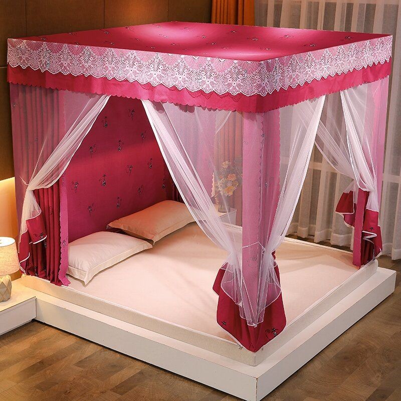 EDEN SLEEP Màn/Mùng Chống Muỗi Rèm Giường Dày Dặn Chắn Sáng Chống Bụi Dây Kéo Trọn Bộ Mùng Màn khung Vuông