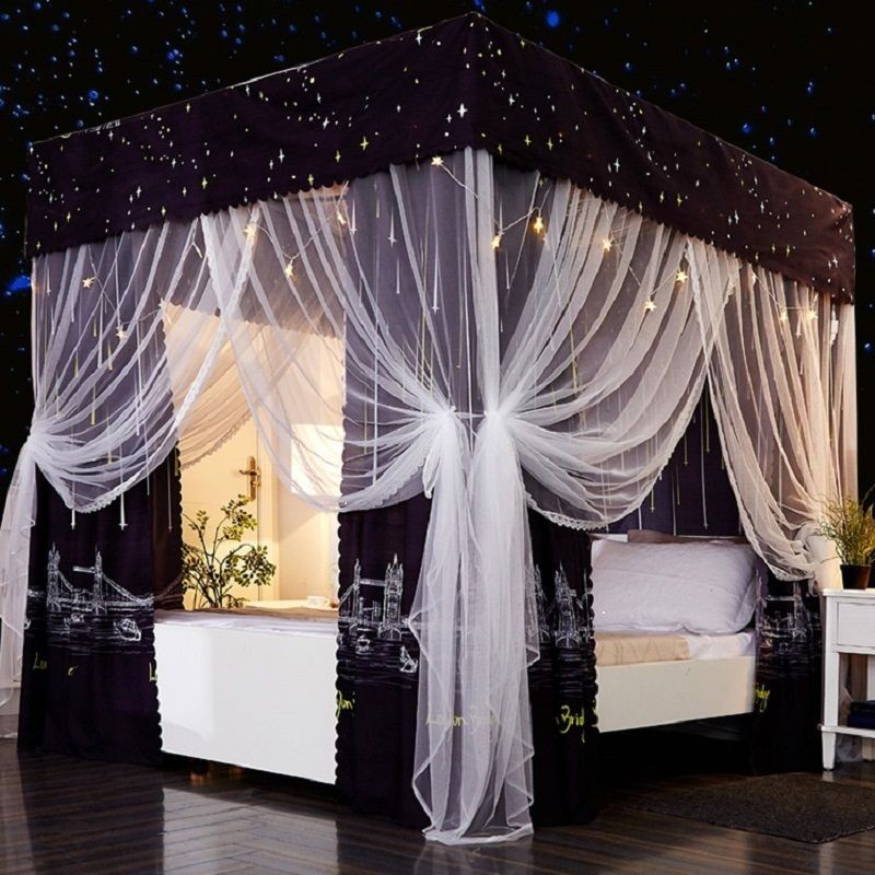 EDEN SLEEP Màn chống muỗi, mùng khung,rèm giường gia đình cản sáng Châu Âu trọn bộ màn khung vuông,dày dặn chống bụi