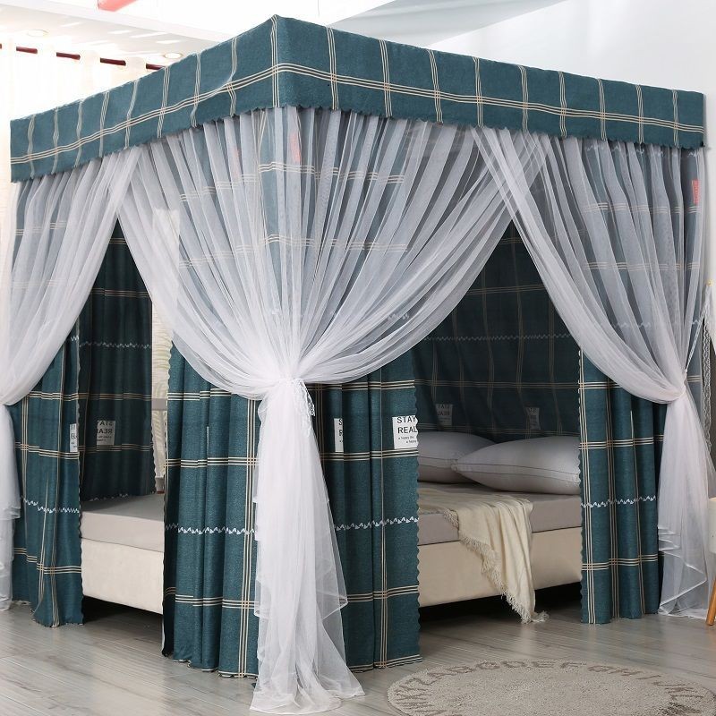 EDEN SLEEP Mùng màn khung chống muỗi màu đen phong cách Hàn Quốc, rèm giường chắn sáng và cản gió