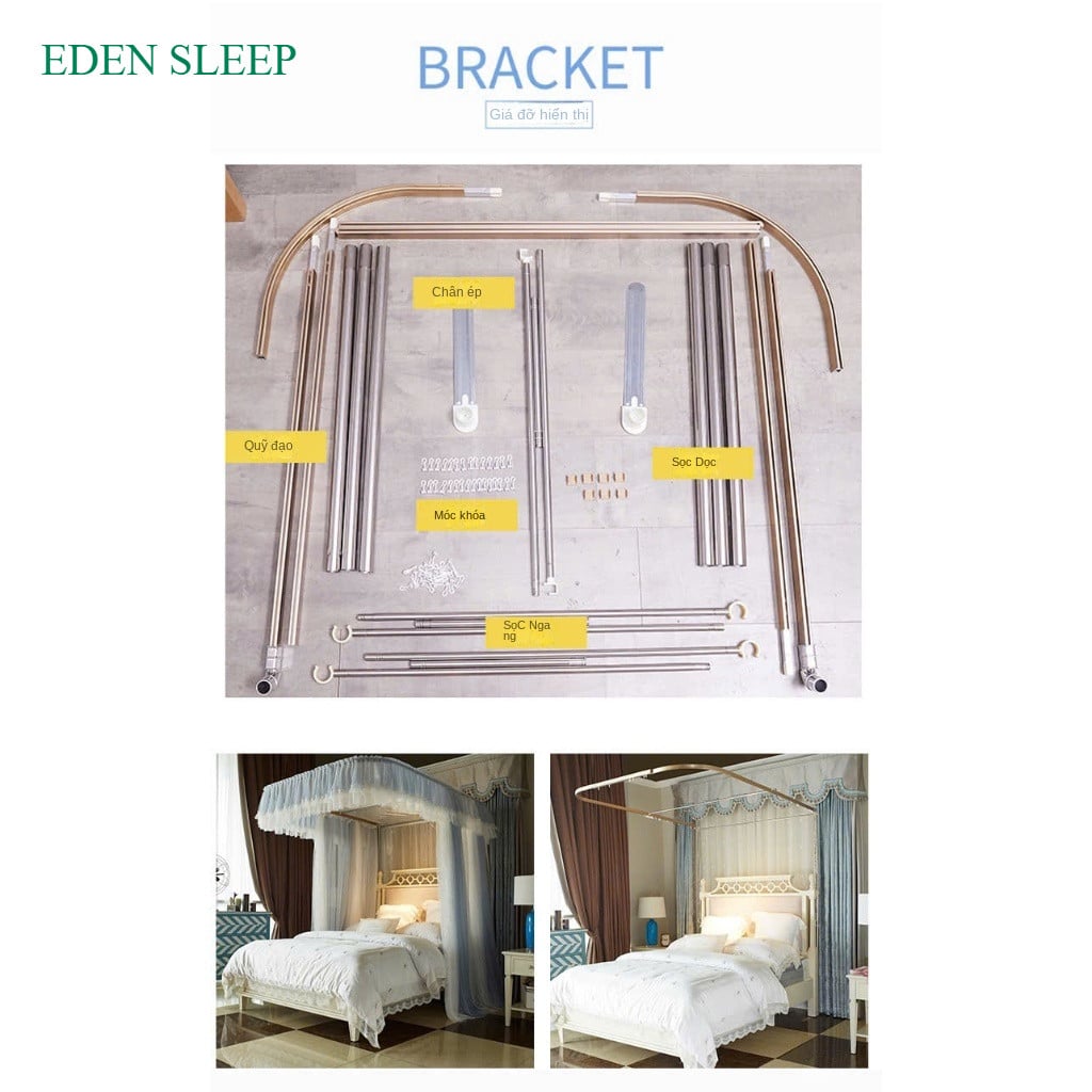 【 BẢN NÂNG  CẤP MỚI 2025  HÀNG LOẠI 1 】 Màn/ Mùng khung 2 cột không khoan cao cấp , màn chống muỗi công chúa khách sạn