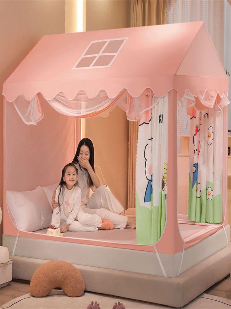 Màn chống muỗi chống rơi trẻ em loại nhà mới Màn chống muỗi gắn trên giường cho bé công chúa