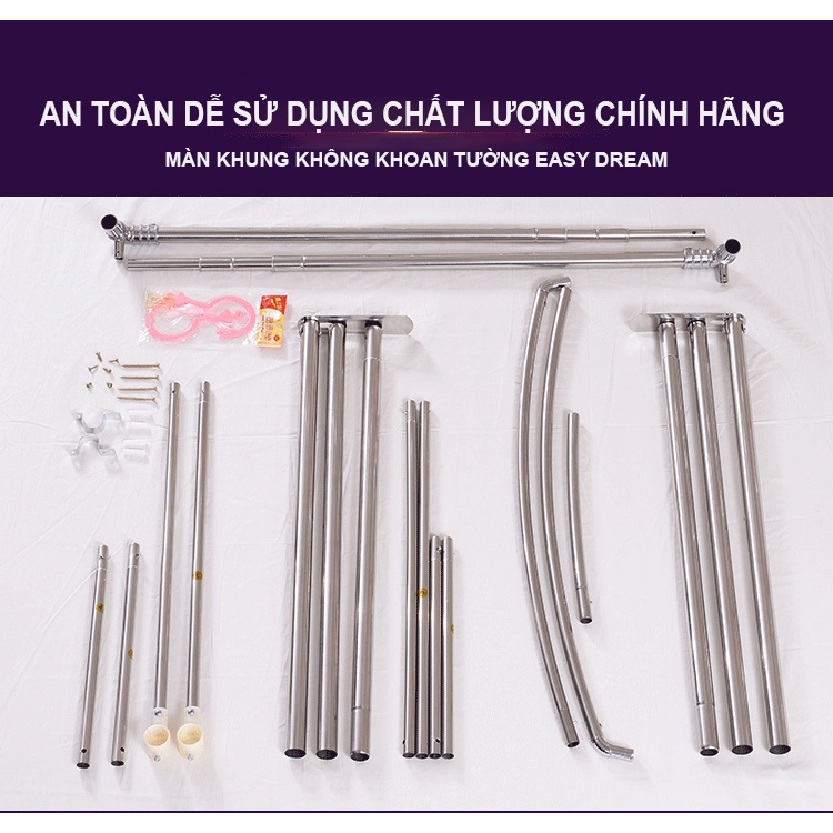 Mùng khung thu gọn không khoan tường cao cấp EASY DREAM