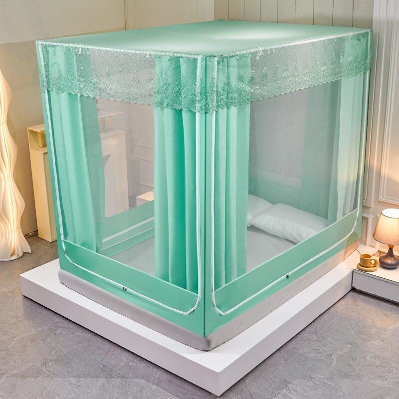 EDEN SLEEP Màn/Mùng Chống Muỗi Rèm Giường Dày Dặn Chắn Sáng Chống Bụi Dây Kéo Trọn Bộ Mùng Màn khung Vuông