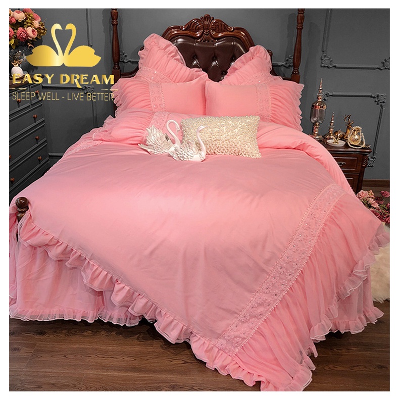 HOT DEAL BỘ GA + 2 VỎ GỐI -Kết hợp màn khung không khoan tường siêu đẹp- Trang trí phòng ngủ - phòng cưới - decor