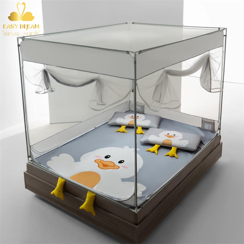 Màn khung không khoan tường nằm nệm - gồm màn + khung + chiếu điều hòa  -mùng chống muỗi cho bé -mùng ngủ