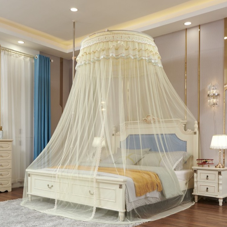 Màn tròn công chúa cao cấp Không khoan tường EASY DREAM Đa Năng  khung trụ  inox cao cấp không gỉ chất vải tuyn xịn