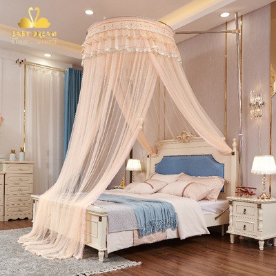 Màn khung không khoan tường  EASY DREAM Mùng khung tròn đa năng sử dụng được giường từ 1.2m đến 2.2m  các loại giường