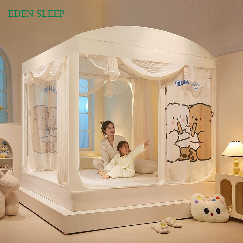 Rèm giường 3 mặt chống sáng rèm chống rơi trẻ em hoạt hình phòng ngủ