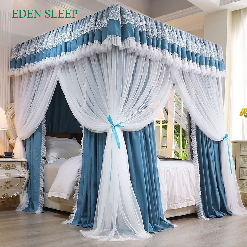 EDEN SLEEP mùng khung phòng ngủ gia đình, rèm cản sáng phong cách Châu Âu, màn chống muỗi trọn bộ màn khung vuông