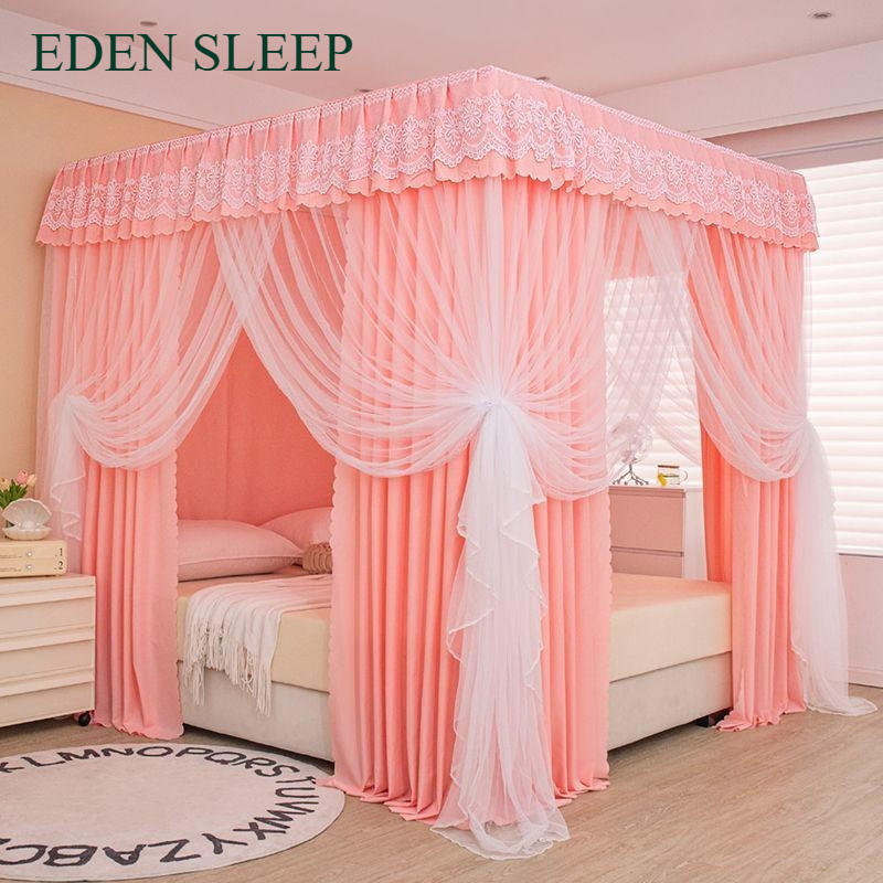 EDEN SLEEP Màn chống muỗi,mùng khung,rèm giường chắn sáng dày phòng ngủ gia đình màn khung 3 cửa