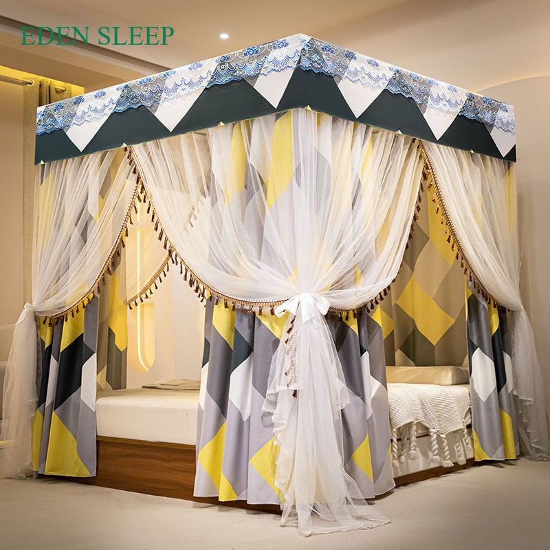 Mùng Màn công chúa không khoan tường cao cấp Chống Muỗi Vải 2 Lớp