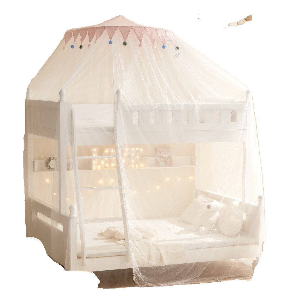 Trẻ em giường tầng màn chống muỗi 2 tầng học sinh giường cao thấp hình thang nhà lắp đặt