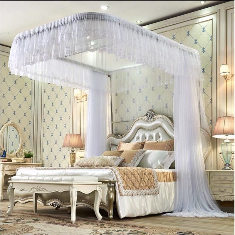 Màn khung inox không khoan tường có ròng rọc  mùng khung ròng rọc kéo dây