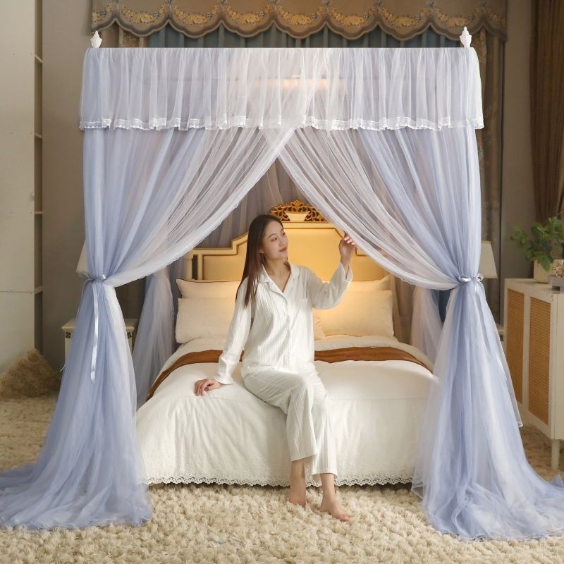 EDEN SLEEP Màn chống muỗi 1,5m giường, trọn bộ màn khung vuông rèm chắn sáng 1,8x2m phòng ngủ mùng khung