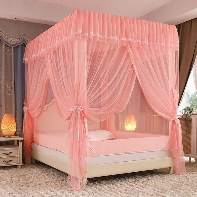 Màn Chống Muỗi Kiểu Giường Ngồi Sang Trọng Hai Lớp Chống Ánh Sáng Chống Bụi Trẻ Em Chống Rơi Toàn Bộ Rèm Cách Sàn Ba Cửa