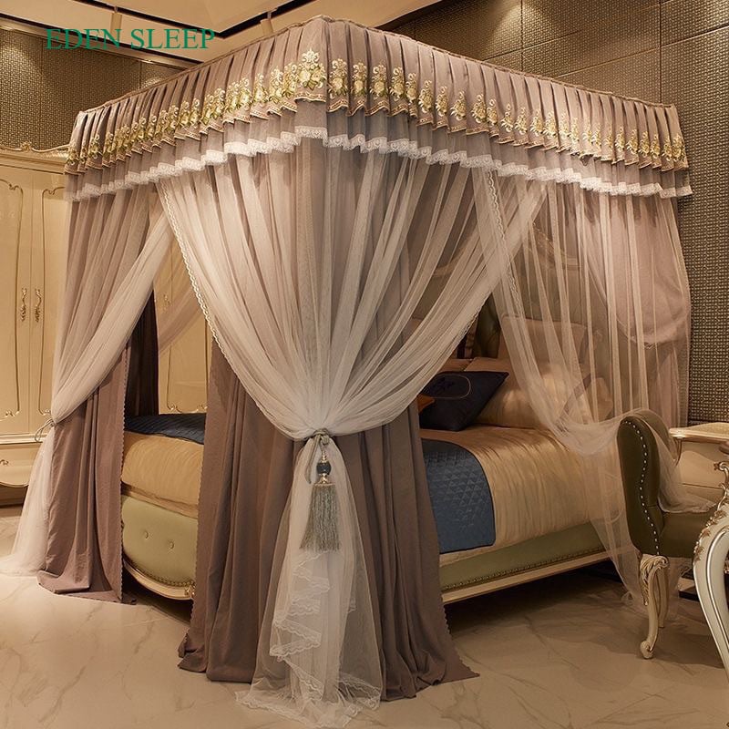 PHIÊN BẢN 2022   Màn rèm cung đình; màn/ mùng khung không khoan tường; màn 4 cột cống chúa rèm che 2 lớp