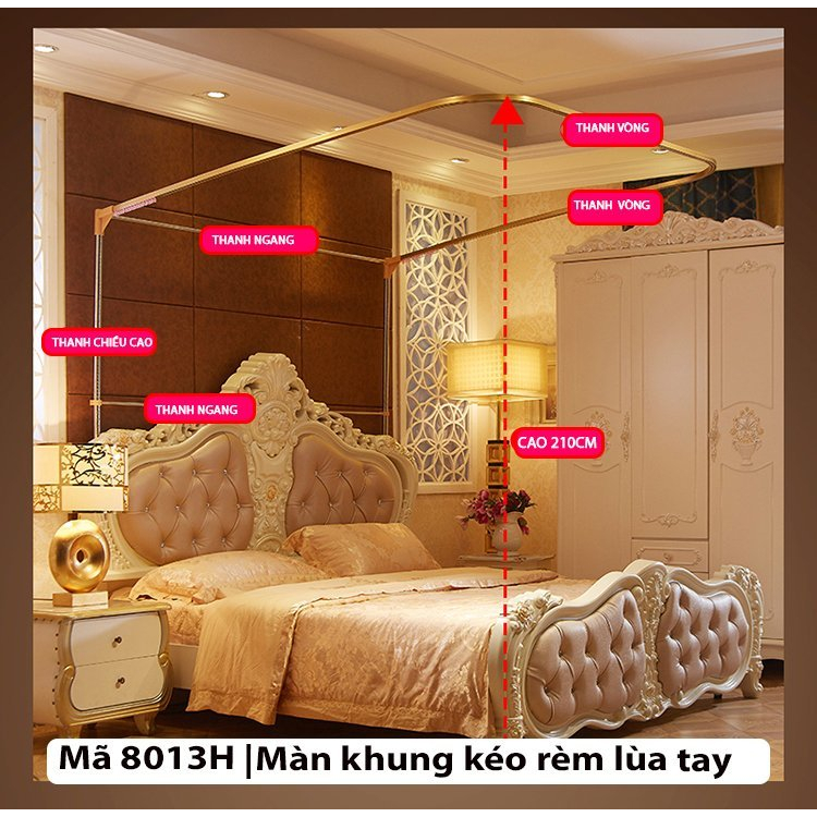 Mùng (màn) khung không khoan tường  khung inox _vải tuyn cao cấp mắt nhỏ_chống muỗi