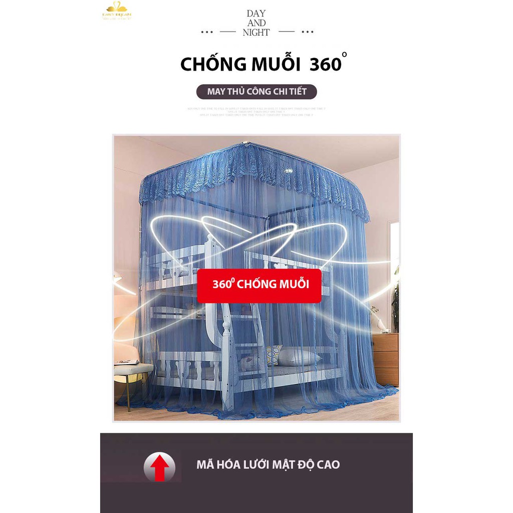 Màn khung không khoan tường dành cho giường tầng trẻ em   ,chống muỗi , màn cho bé đẹp , dễ lắp ráp