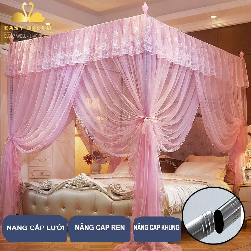 BẢNG NÂNG CẤP 2024 Màn khung không khoan tương cao cấp -Mùng khung công chúa hiện đại chống muỗi hiệu quả