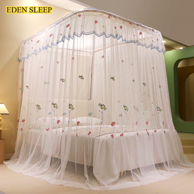 Thêu Hình Chữ U Hướng Dẫn Lưới Chống Muỗi Mã Hóa Đường Ray Dày Dặn Phòng Ngủ Gia Đình 2023 Công Chúa Cao Cấp Mới 1.8 M