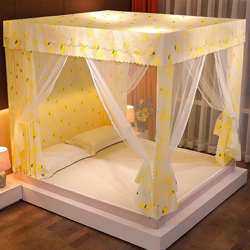 EDEN SLEEP Màn/Mùng Chống Muỗi Rèm Giường Dày Dặn Chắn Sáng Chống Bụi Dây Kéo Trọn Bộ Mùng Màn khung Vuông