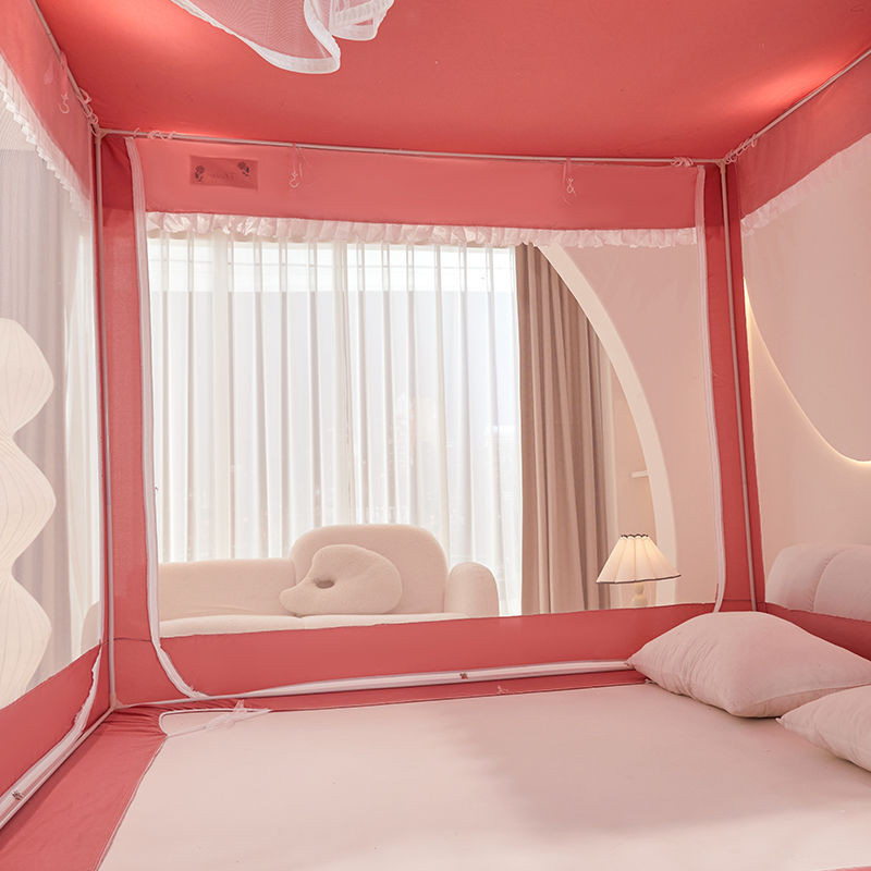 Rèm Chống Muỗi Giường Ngồi Kiểu Mới Phòng Ngủ Gia Đình Kín Hoàn Toàn Nguyên Khối Rèm Giường Chống Rơi Chống Bụi Trẻ Em