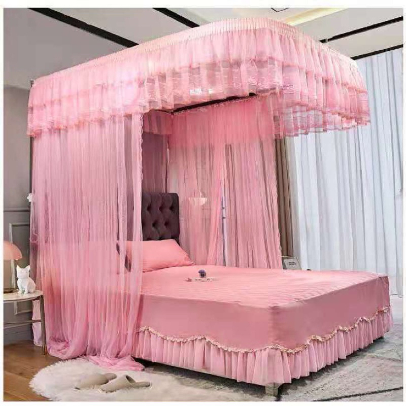 Màn khung ròng rọc không khoan tường - Mùng ròng rọc kéo dây tăng chỉnh chiều cao