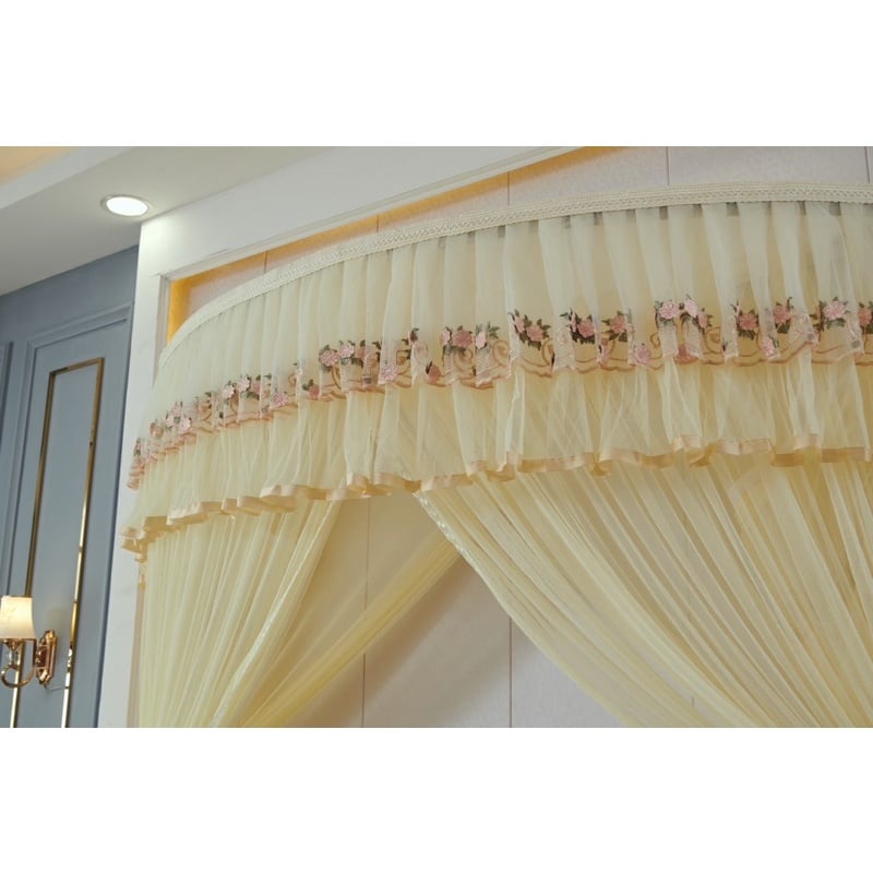 Màn/ mùng bán nguyệt (khoan tường)- màn khung xếp gọn thông minh chống muỗi kéo dây ròng rọc