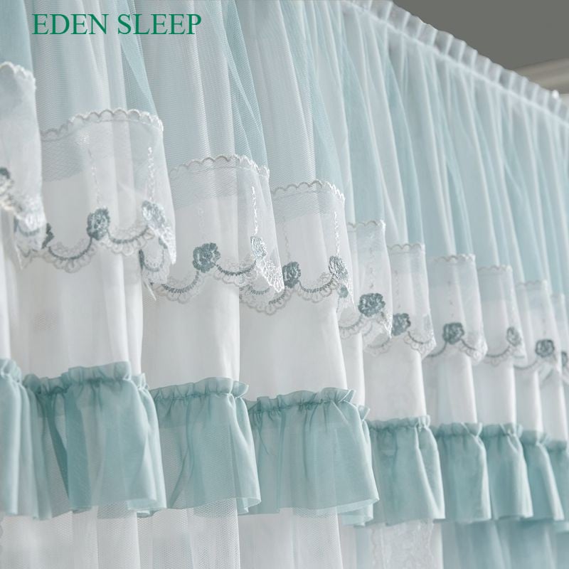 EDEN SLEEP  HẠNG 2  Màn chống muỗi dẫn hướng hình chữ U kiểu công chúa mới, giá đỡ đường ray ba cửa ba cửa được mã hóa