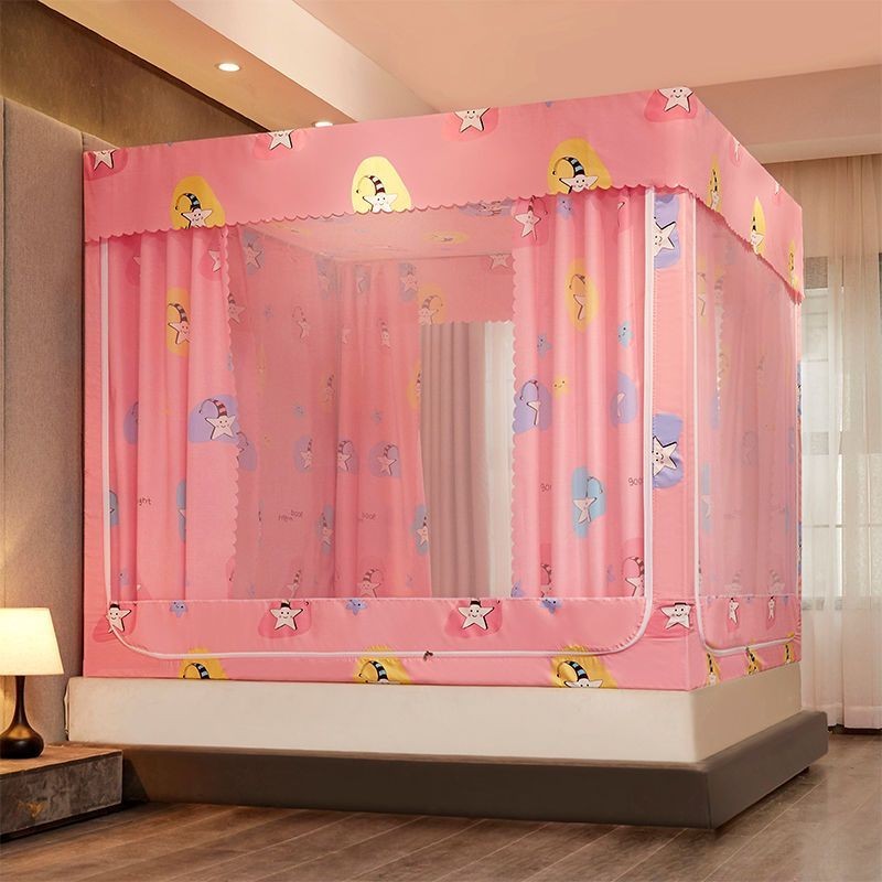 EDEN SLEEP Mùng màn khung phòng ngủ gia đình màn chống muỗi , loại  kéo, rèm giường kín hoàn toàn chắn sáng màn vuông