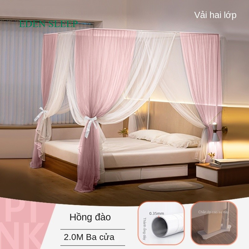 Màn mùng khung không khoan tường kiểu dang dáng khách sạn chống muỗi hiệu quả , màn ngủ đẹp hiện đại