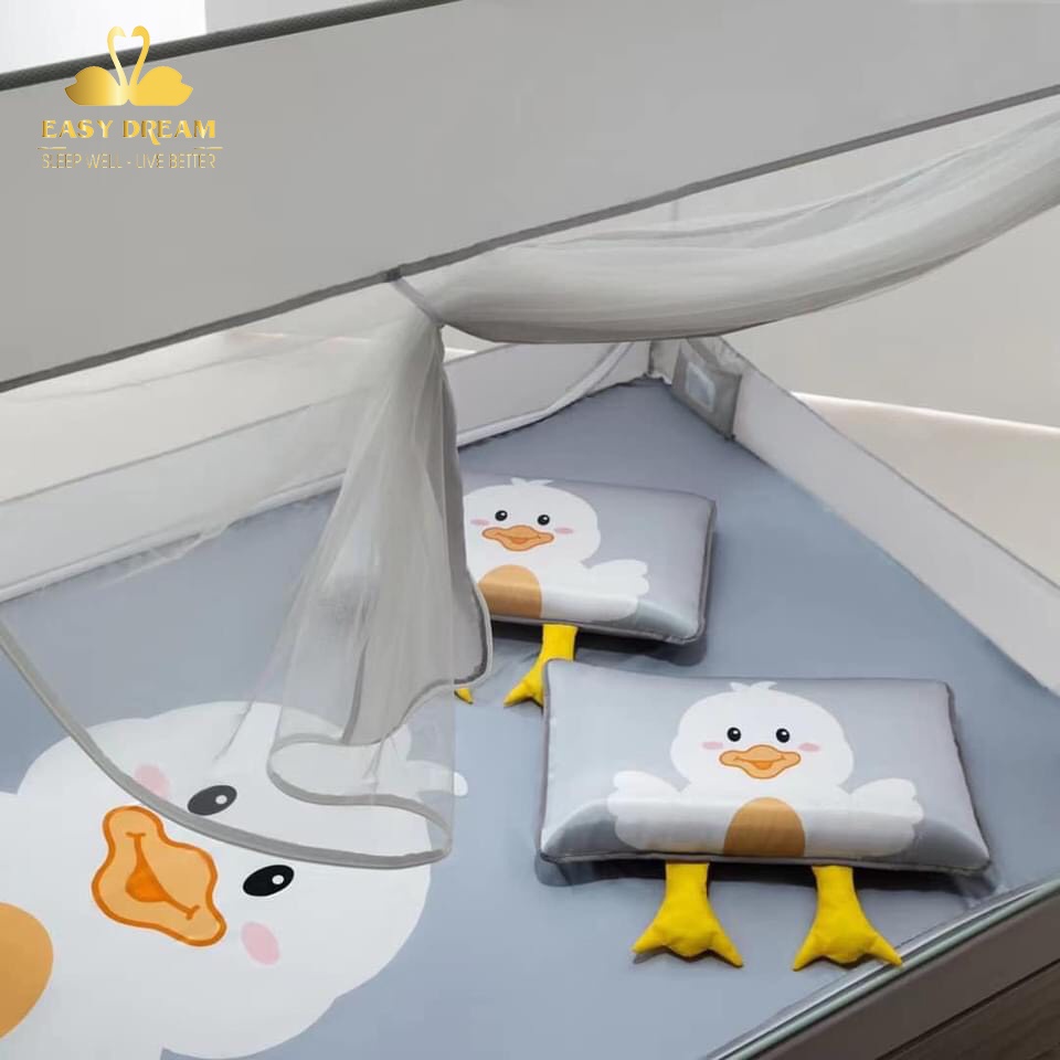 Màn khung không khoan tường nằm nệm - gồm màn + khung + chiếu điều hòa  -mùng chống muỗi cho bé -mùng ngủ